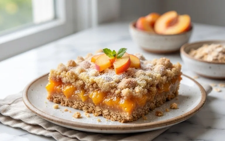Fresh Peach Crumble Bars
