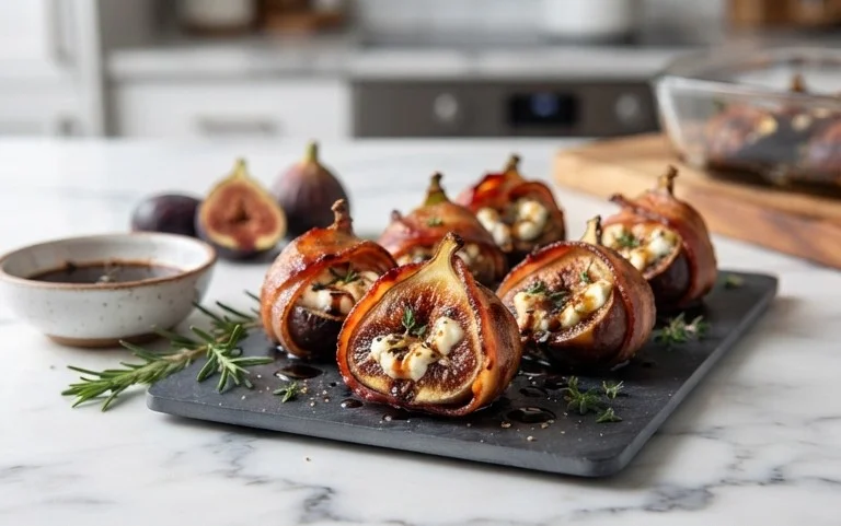 Beef Bacon Wrapped Stuffed Figs