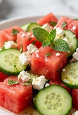 Watermelon Salad with Cucumber and Feta