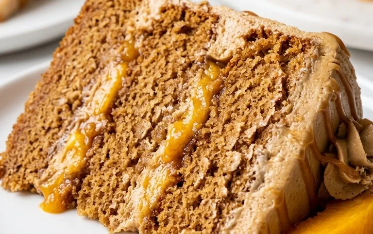 Brown Sugar Layer Cake with Peach Filling