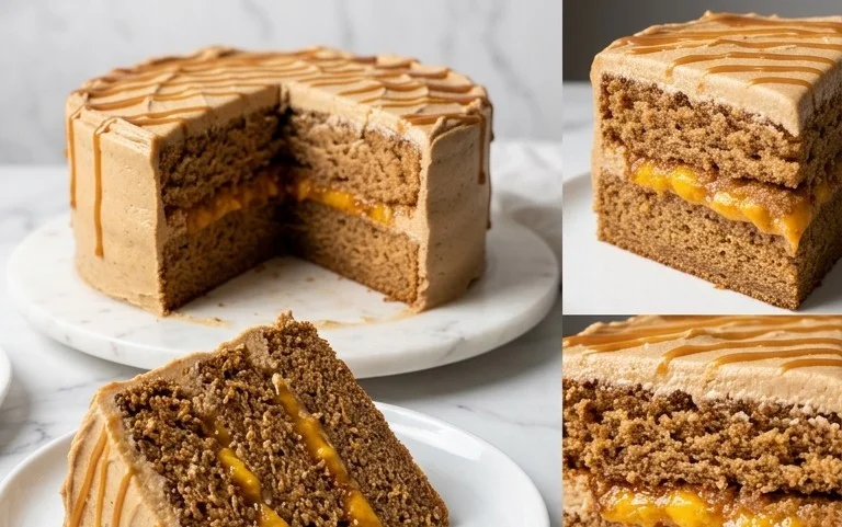 Brown Sugar Layer Cake with Peach Filling