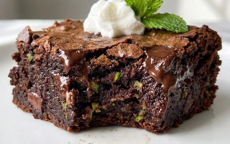 Fudgy Dark Chocolate Zucchini Brownies Recipe