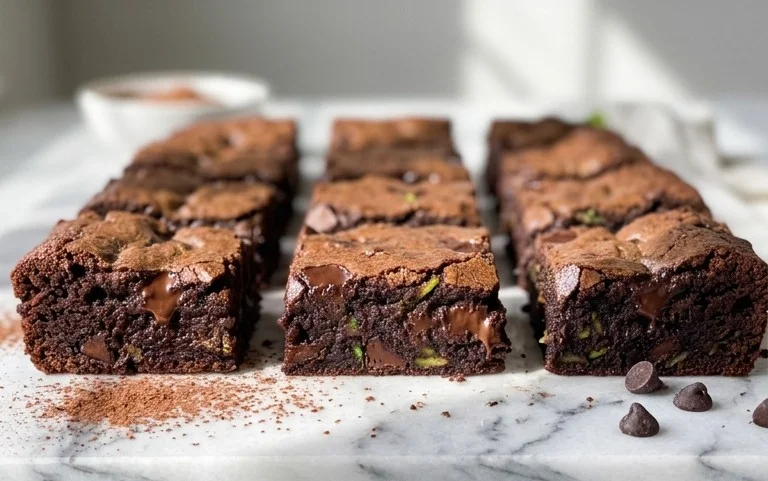 Fudgy Dark Chocolate Zucchini Brownies