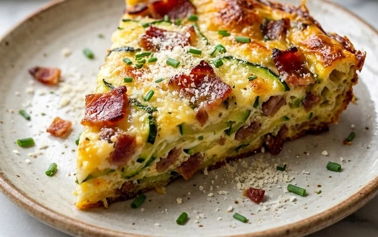Zucchini and Beef Bacon Slice