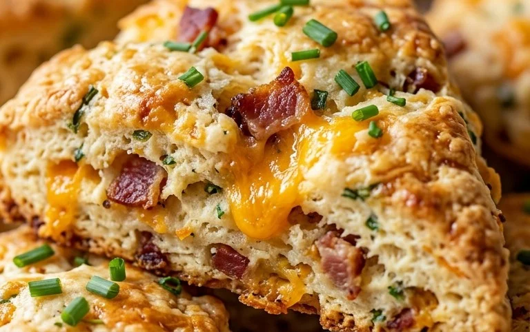 Beef Bacon Cheddar and Chive Scones