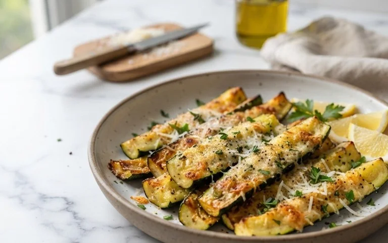 Oven Roasted Parmesan Zucchini