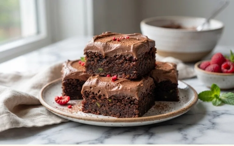 Zucchini Brownies with 1 Minute Frosting
